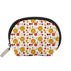 Illustration Pizza Background Vegetable Accessory Pouch (small) by Ravend