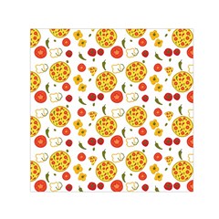 Illustration Pizza Background Vegetable Square Satin Scarf (30  X 30 ) by Ravend