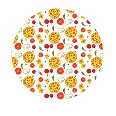 Illustration Pizza Background Vegetable Mini Round Pill Box (pack Of 5) by Ravend