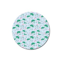 Flower Pattern Wallpaper Seamless Magnet 3  (round) by Ravend