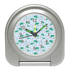 Flower Pattern Wallpaper Seamless Travel Alarm Clock by Ravend