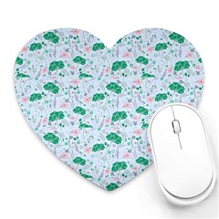 Flower Pattern Wallpaper Seamless Heart Mousepad by Ravend