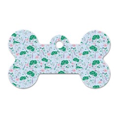 Flower Pattern Wallpaper Seamless Dog Tag Bone (one Side) by Ravend