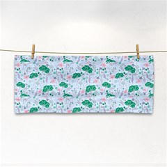 Flower Pattern Wallpaper Seamless Hand Towel by Ravend