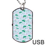 Flower Pattern Wallpaper Seamless Dog Tag USB Flash (Two Sides) Front