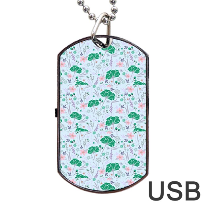 Flower Pattern Wallpaper Seamless Dog Tag USB Flash (Two Sides)