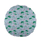 Flower Pattern Wallpaper Seamless Standard 15  Premium Flano Round Cushions Back