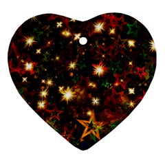 Christmas Xmas Stars Star Advent Background Ornament (Heart)