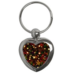 Christmas Xmas Stars Star Advent Background Key Chain (Heart)