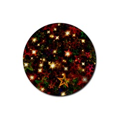 Christmas Xmas Stars Star Advent Background Rubber Round Coaster (4 pack)