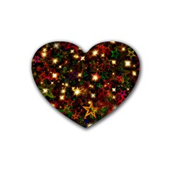 Christmas Xmas Stars Star Advent Background Rubber Coaster (Heart)