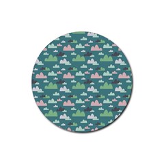 Llama Clouds  Rubber Round Coaster (4 Pack) by ConteMonfrey