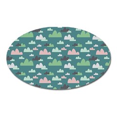 Llama Clouds  Oval Magnet by ConteMonfrey