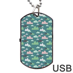 Llama Clouds  Dog Tag Usb Flash (one Side) by ConteMonfrey