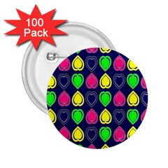 Blue Colorful Hearts 2 25  Buttons (100 Pack)  by ConteMonfrey