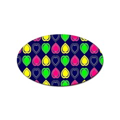 Blue Colorful Hearts Sticker Oval (100 Pack) by ConteMonfrey