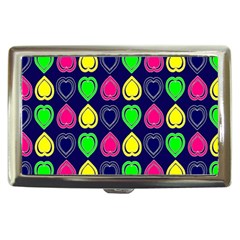 Blue Colorful Hearts Cigarette Money Case by ConteMonfrey