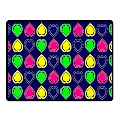 Blue Colorful Hearts Double Sided Fleece Blanket (small)  by ConteMonfrey