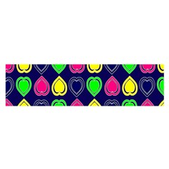 Blue Colorful Hearts Oblong Satin Scarf (16  X 60 ) by ConteMonfrey