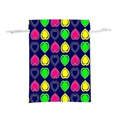 Blue Colorful Hearts Lightweight Drawstring Pouch (l) by ConteMonfrey