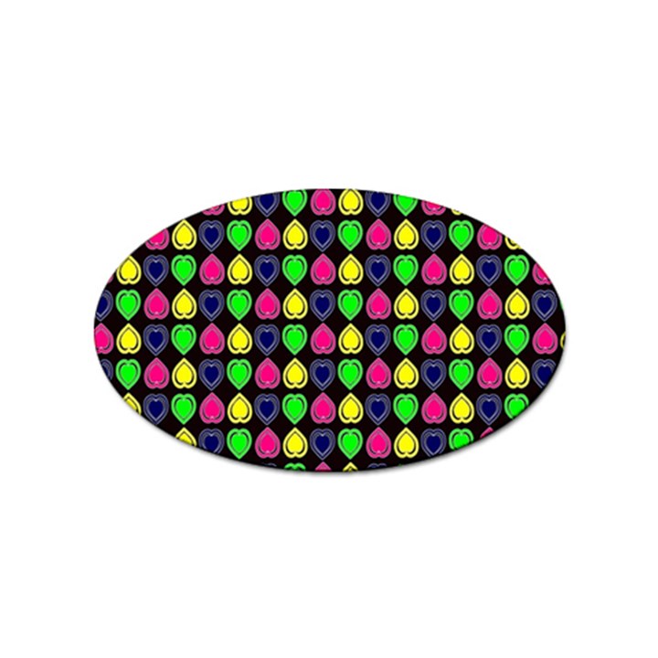 Colorful Mini Hearts Sticker Oval (100 pack)