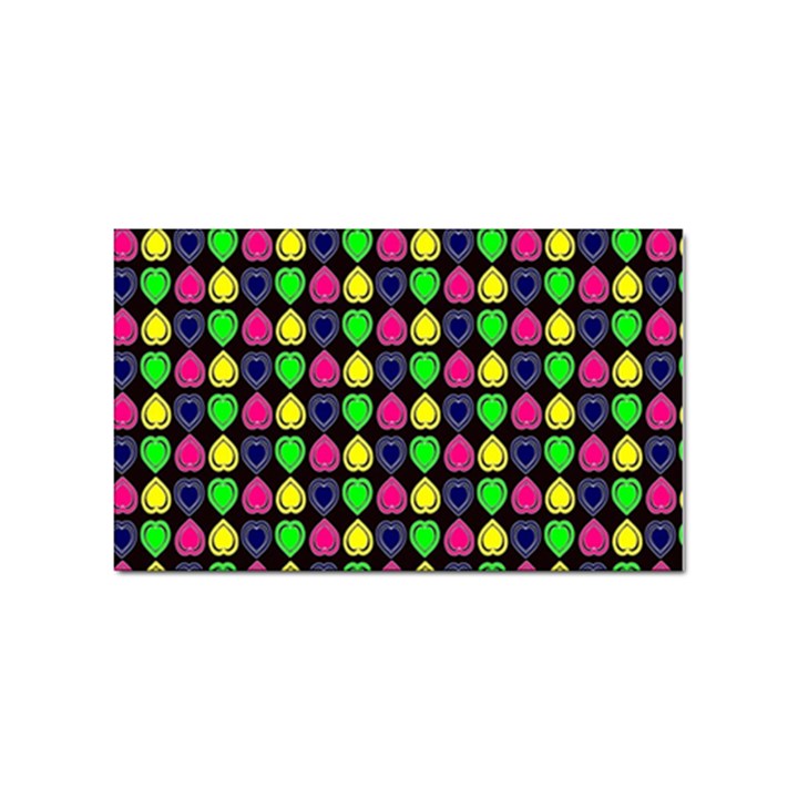 Colorful Mini Hearts Sticker Rectangular (10 pack)