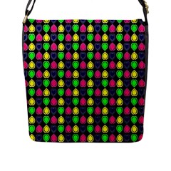 Colorful Mini Hearts Flap Closure Messenger Bag (l) by ConteMonfrey