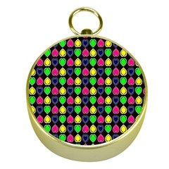 Colorful Mini Hearts Gold Compasses by ConteMonfrey