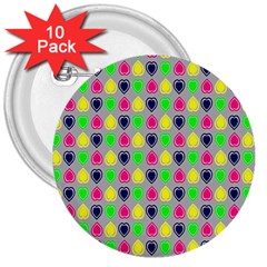 Colorful Mini Hearts Grey 3  Buttons (10 Pack)  by ConteMonfrey