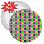 Colorful Mini Hearts Grey 3  Buttons (10 pack)  Front