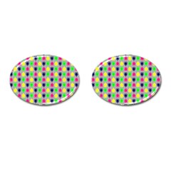 Colorful Mini Hearts Grey Cufflinks (oval) by ConteMonfrey