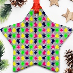 Colorful Mini Hearts Grey Star Ornament (two Sides) by ConteMonfrey