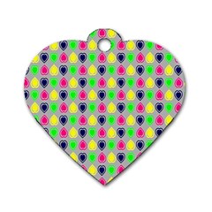 Colorful Mini Hearts Grey Dog Tag Heart (one Side) by ConteMonfrey