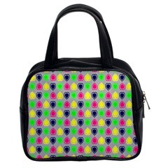 Colorful Mini Hearts Grey Classic Handbag (two Sides) by ConteMonfrey