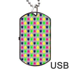 Colorful Mini Hearts Grey Dog Tag Usb Flash (two Sides) by ConteMonfrey