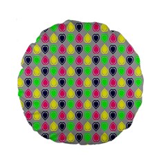 Colorful Mini Hearts Grey Standard 15  Premium Round Cushions by ConteMonfrey