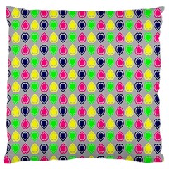 Colorful Mini Hearts Grey Large Flano Cushion Case (one Side) by ConteMonfrey