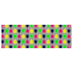 Colorful Mini Hearts Grey Banner And Sign 9  X 3 