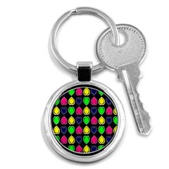 Black Blue Colorful Hearts Key Chain (round) by ConteMonfrey