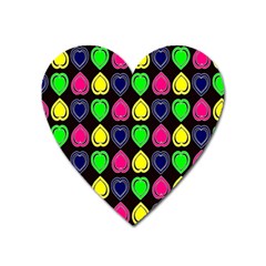 Black Blue Colorful Hearts Heart Magnet by ConteMonfrey