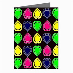 Black Blue Colorful Hearts Greeting Cards (pkg Of 8) by ConteMonfrey