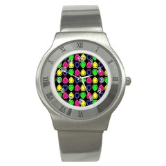 Black Blue Colorful Hearts Stainless Steel Watch by ConteMonfrey