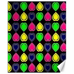 Black Blue Colorful Hearts Canvas 16  X 20  by ConteMonfrey