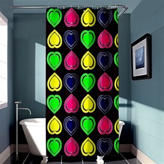 Black Blue Colorful Hearts Shower Curtain 36  X 72  (stall)  by ConteMonfrey