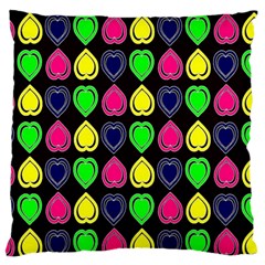 Black Blue Colorful Hearts Standard Flano Cushion Case (one Side) by ConteMonfrey