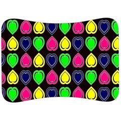 Black Blue Colorful Hearts Velour Seat Head Rest Cushion by ConteMonfrey