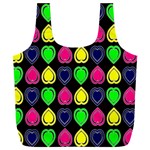 Black Blue Colorful Hearts Full Print Recycle Bag (XXXL) Front