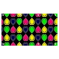 Black Blue Colorful Hearts Banner And Sign 7  X 4  by ConteMonfrey