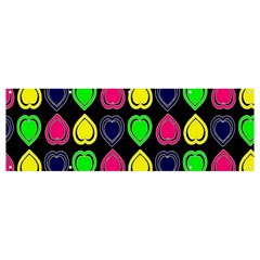 Black Blue Colorful Hearts Banner And Sign 12  X 4 