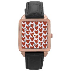 Little Hearts Rose Gold Leather Watch  by ConteMonfrey